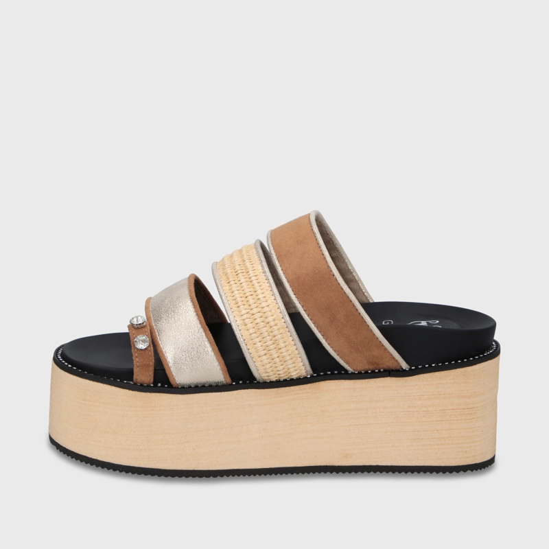 SANDALIA PLATAFORMA BEIGE MUJER 15662 - 4
