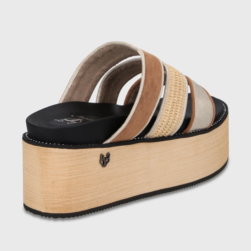 SANDALIA PLATAFORMA BEIGE MUJER 15662 - 5