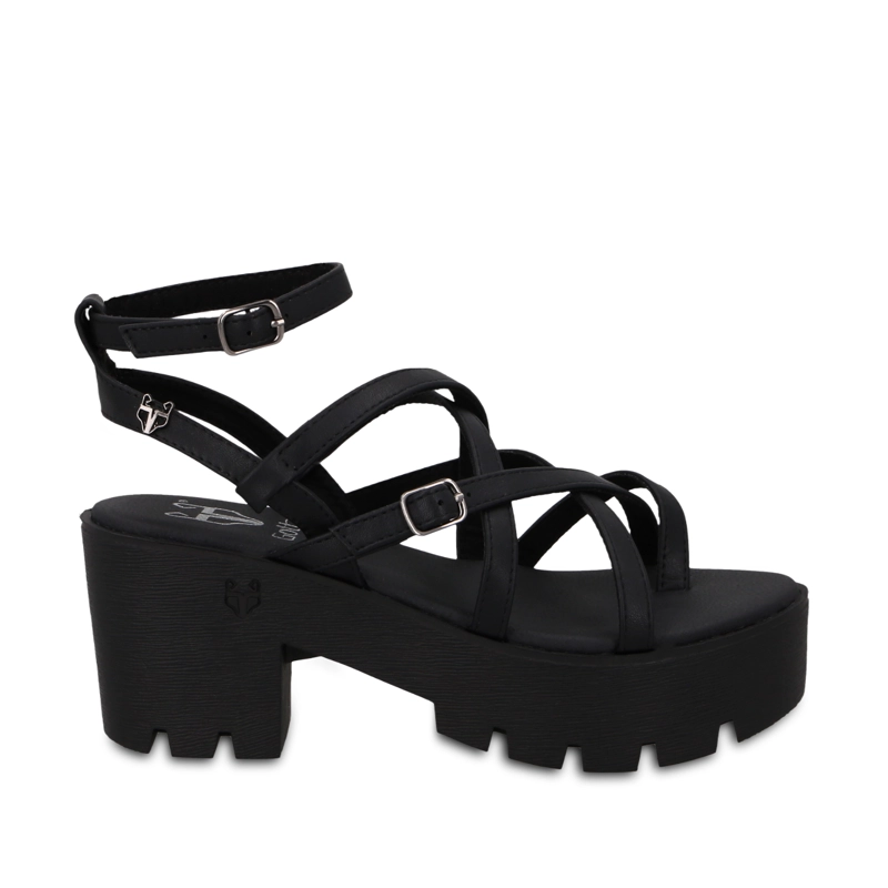 SANDALIA PLATAFORMA NEGRA MUJER 43024 - 1