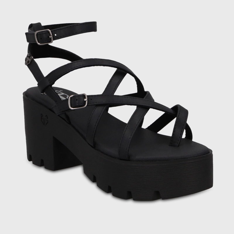 SANDALIA PLATAFORMA NEGRA MUJER 43024 - 2