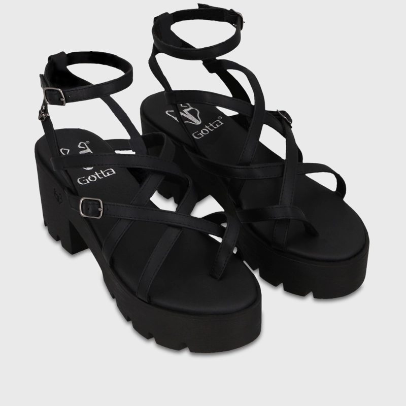 SANDALIA PLATAFORMA NEGRA MUJER 43024 - 3