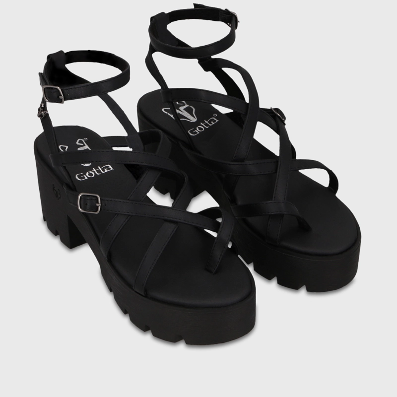 SANDALIA PLATAFORMA NEGRA MUJER 43024 - 3