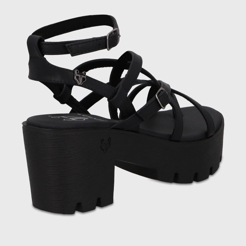 SANDALIA PLATAFORMA NEGRA MUJER 43024 - 5