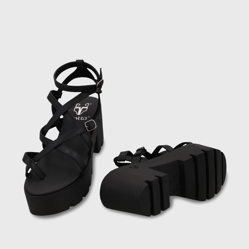 SANDALIA PLATAFORMA NEGRA MUJER 43024 - 7
