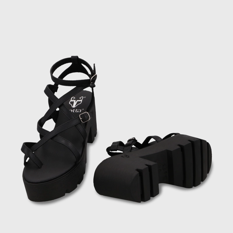 SANDALIA PLATAFORMA NEGRA MUJER 43024 - 7