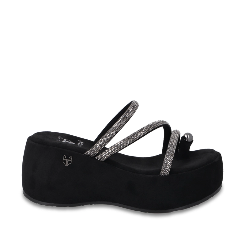 SANDALIA PLATAFORMA NEGRA MUJER 45826 - 1