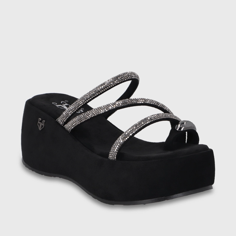 SANDALIA PLATAFORMA NEGRA MUJER 45826 - 2