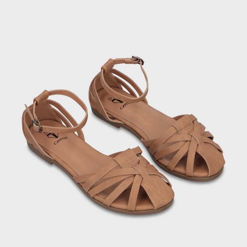 SANDALIA CAMEL MUJER 64061 - 3