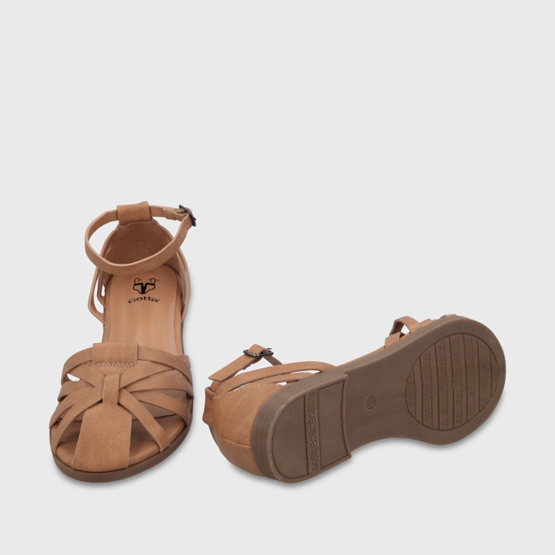 SANDALIA CAMEL MUJER 64061 - 7