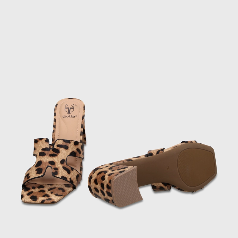 SANDALIA TACO ANIMAL PRINT MUJER 64030 - 7