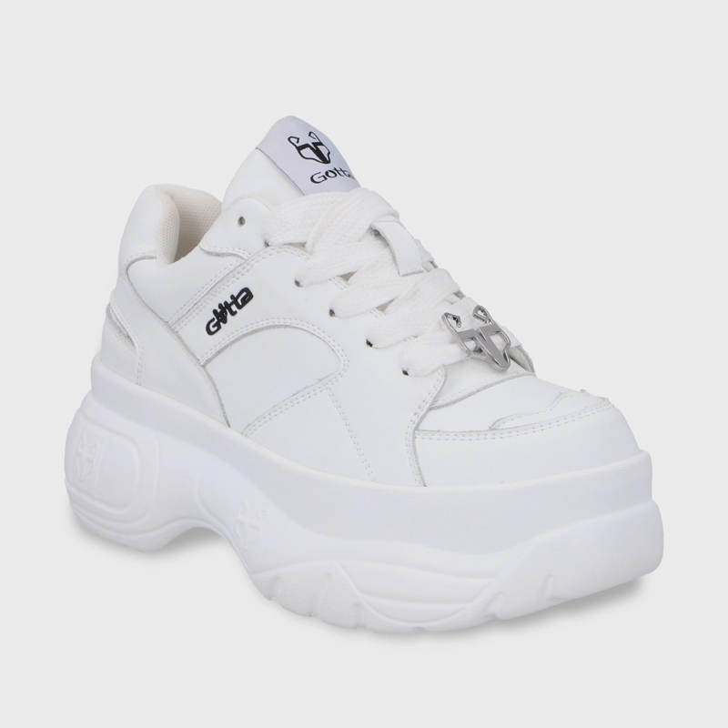 ZAPATILLA PLATAFORMA CUERO BLANCA MUJER 9724A - 2