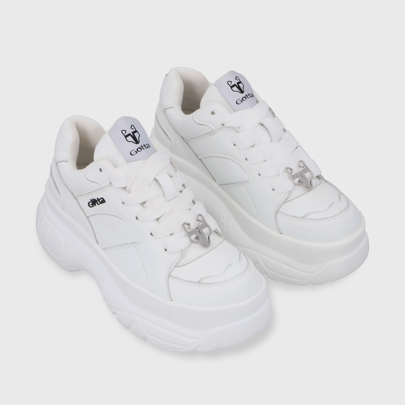 ZAPATILLA PLATAFORMA CUERO BLANCA MUJER 9724A - 3