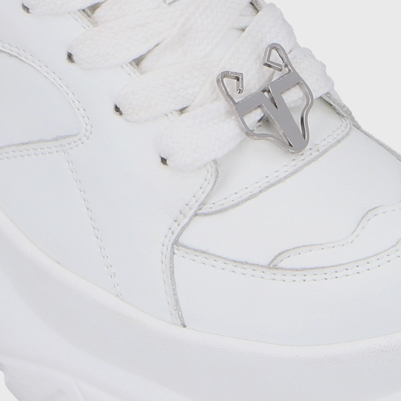 ZAPATILLA PLATAFORMA CUERO BLANCA MUJER 9724A - 6