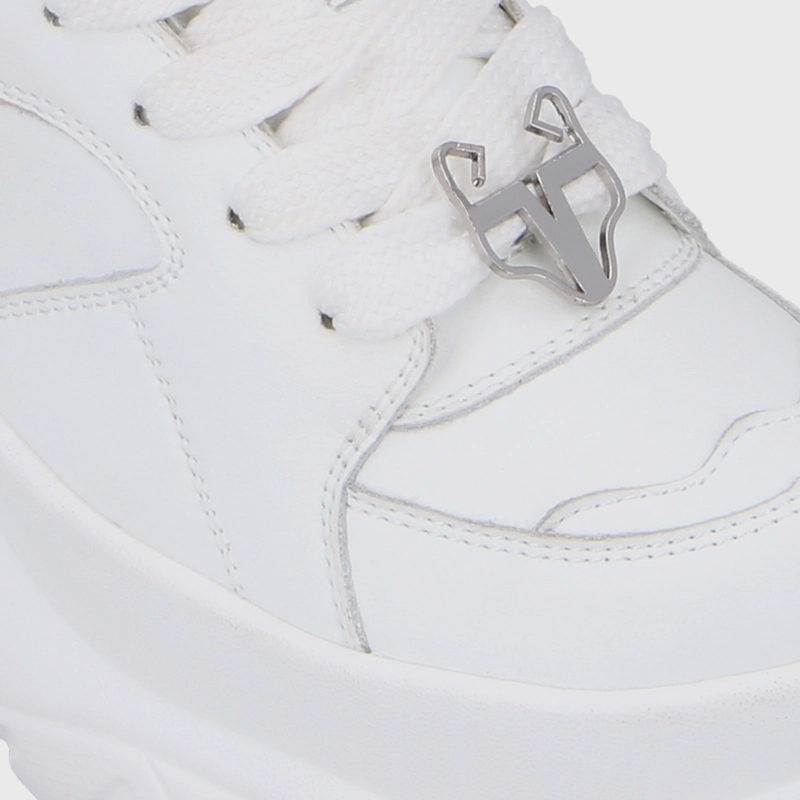 ZAPATILLA PLATAFORMA CUERO BLANCA MUJER 9724A - 6