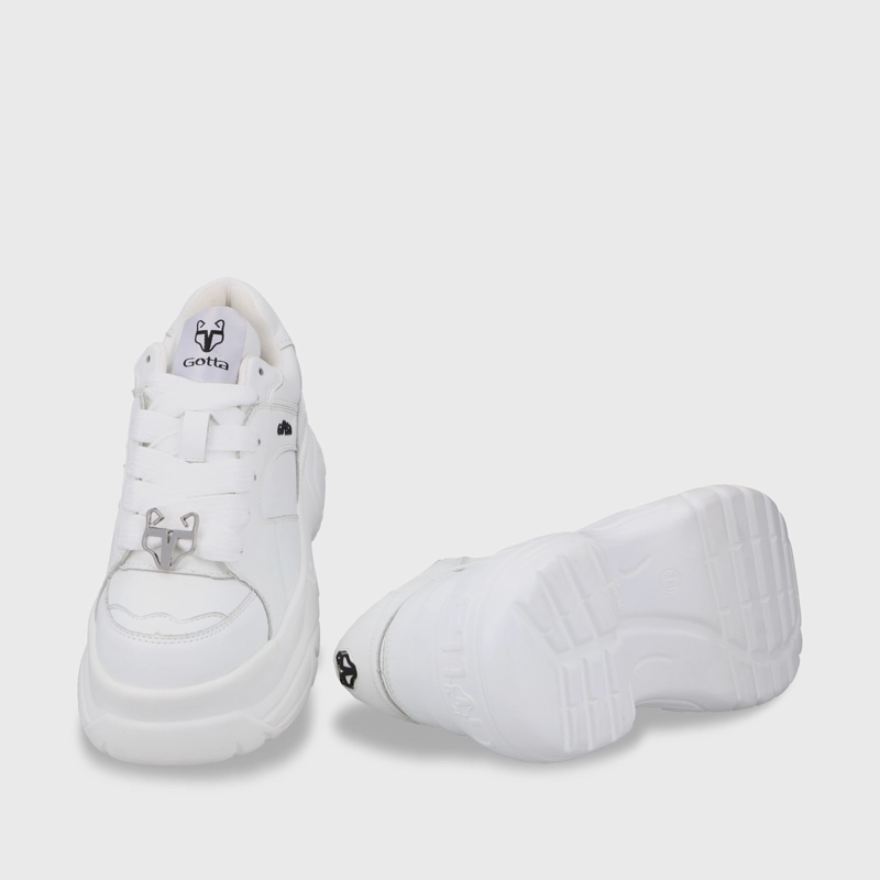 ZAPATILLA PLATAFORMA CUERO BLANCA MUJER 9724A - 7