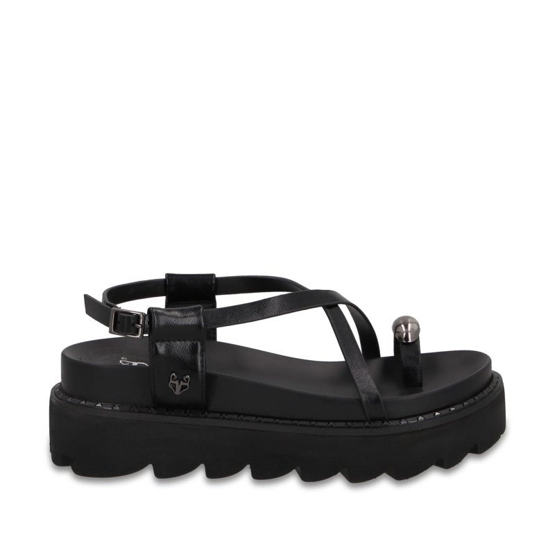 SANDALIA PLATAFORMA NEGRA MUJER 1573G - 1