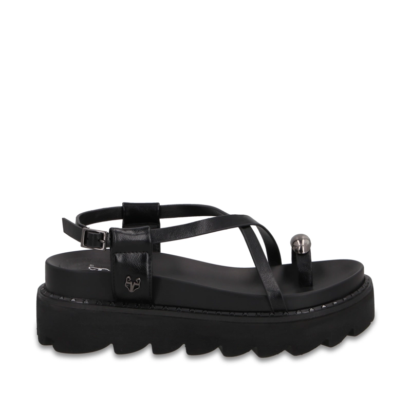 SANDALIA PLATAFORMA NEGRA MUJER 1573G - 1