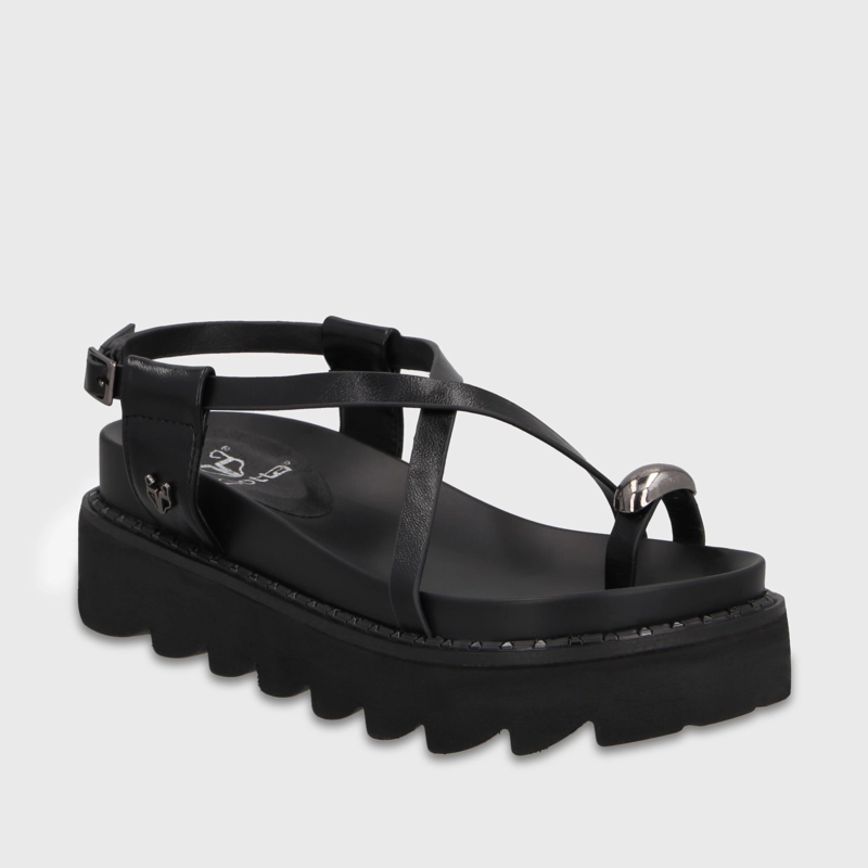 SANDALIA PLATAFORMA NEGRA MUJER 1573G - 2
