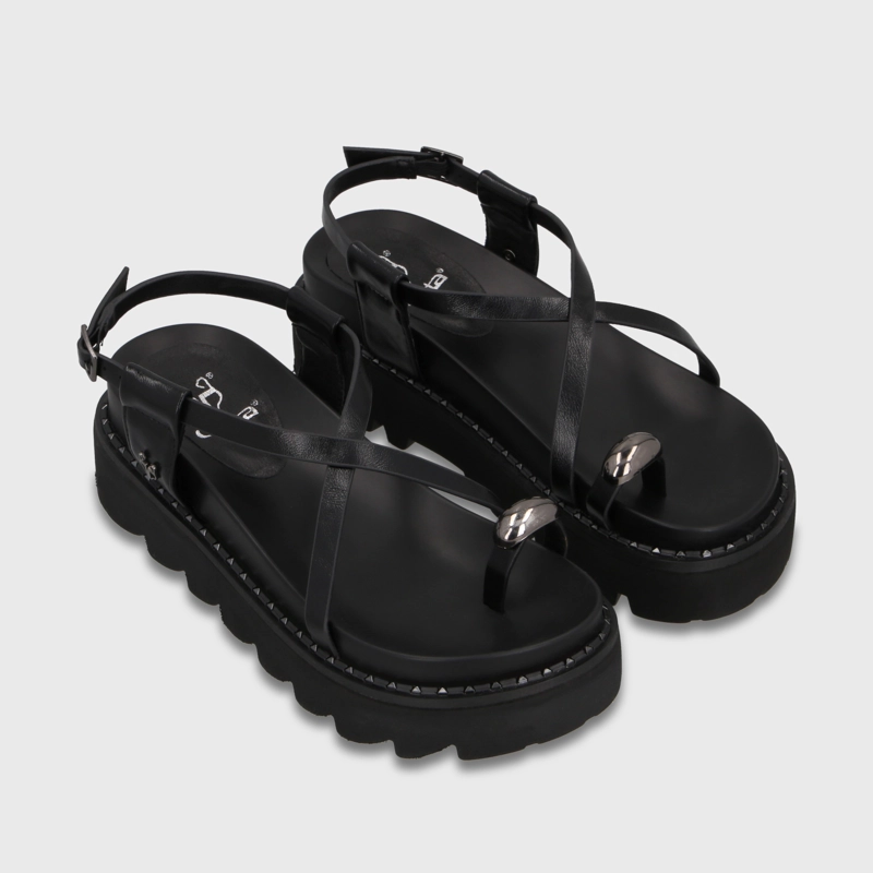 SANDALIA PLATAFORMA NEGRA MUJER 1573G - 3