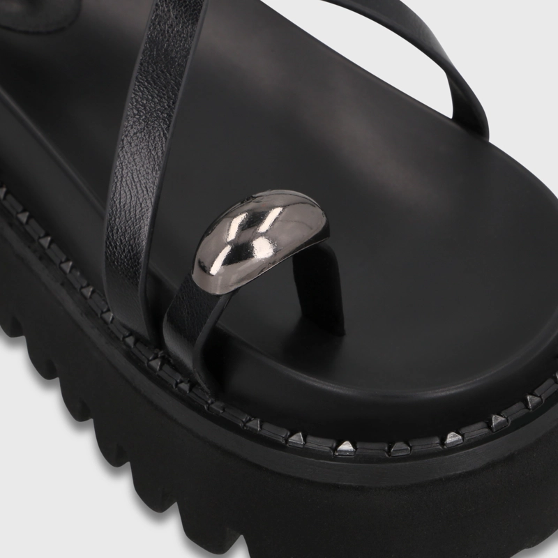 SANDALIA PLATAFORMA NEGRA MUJER 1573G - 6