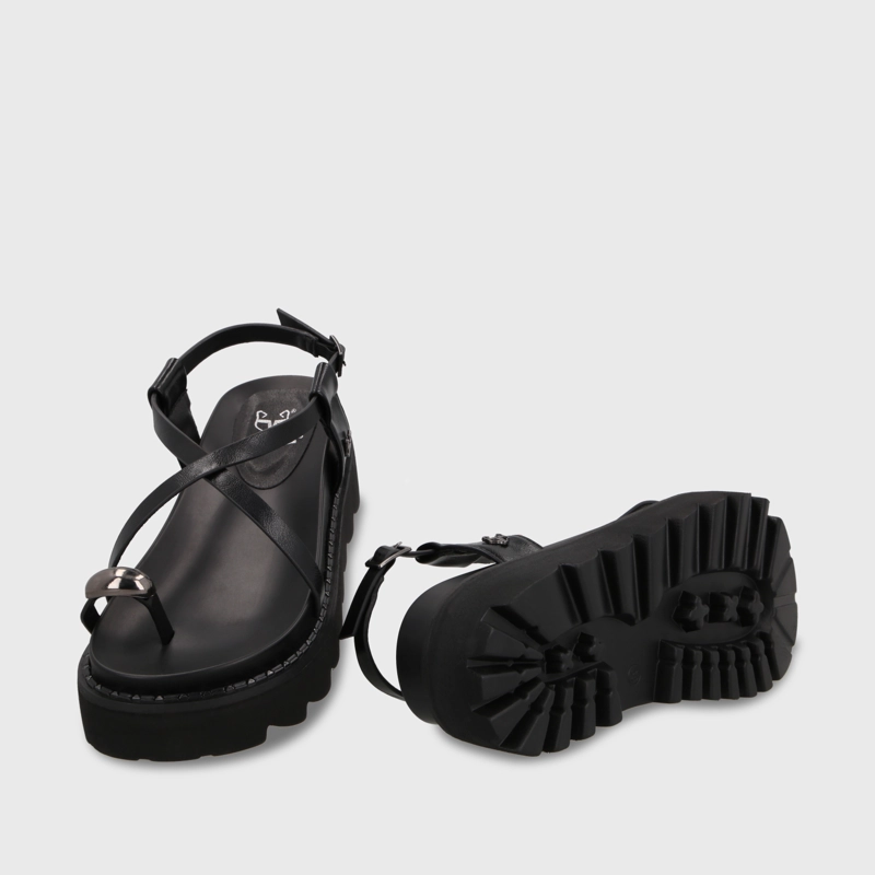 SANDALIA PLATAFORMA NEGRA MUJER 1573G - 7