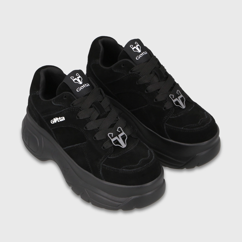 ZAPATILLA PLATAFORMA CUERO NEGRA MUJER 9724A - 3