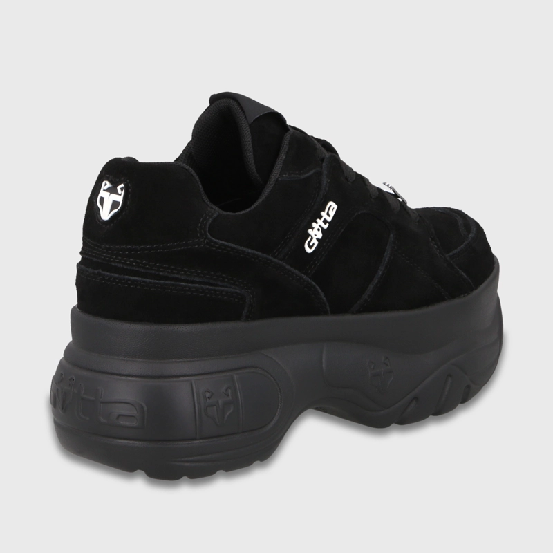 ZAPATILLA PLATAFORMA CUERO NEGRA MUJER 9724A - 5