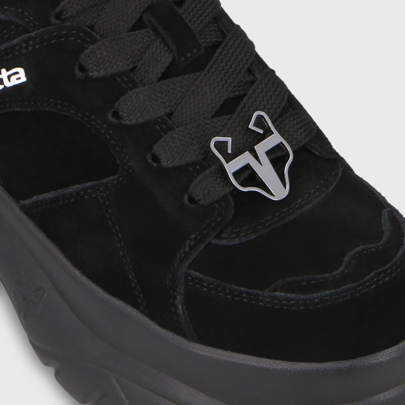 ZAPATILLA PLATAFORMA CUERO NEGRA MUJER 9724A - 6