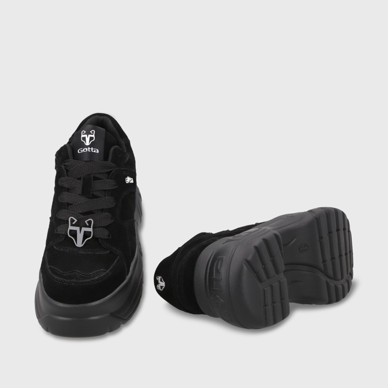 ZAPATILLA PLATAFORMA CUERO NEGRA MUJER 9724A - 7