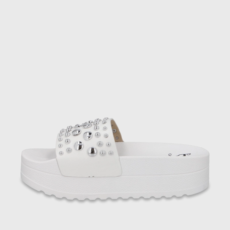 SANDALIA PLATAFORMA BLANCA MUJER 64020 - 4