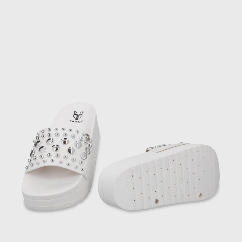 SANDALIA PLATAFORMA BLANCA MUJER 64020 - 7