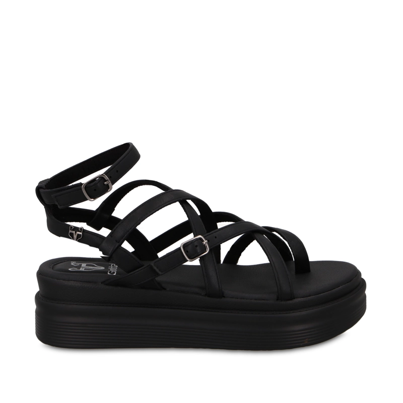 SANDALIA PLATAFORMA NEGRA MUJER 43017 - 1