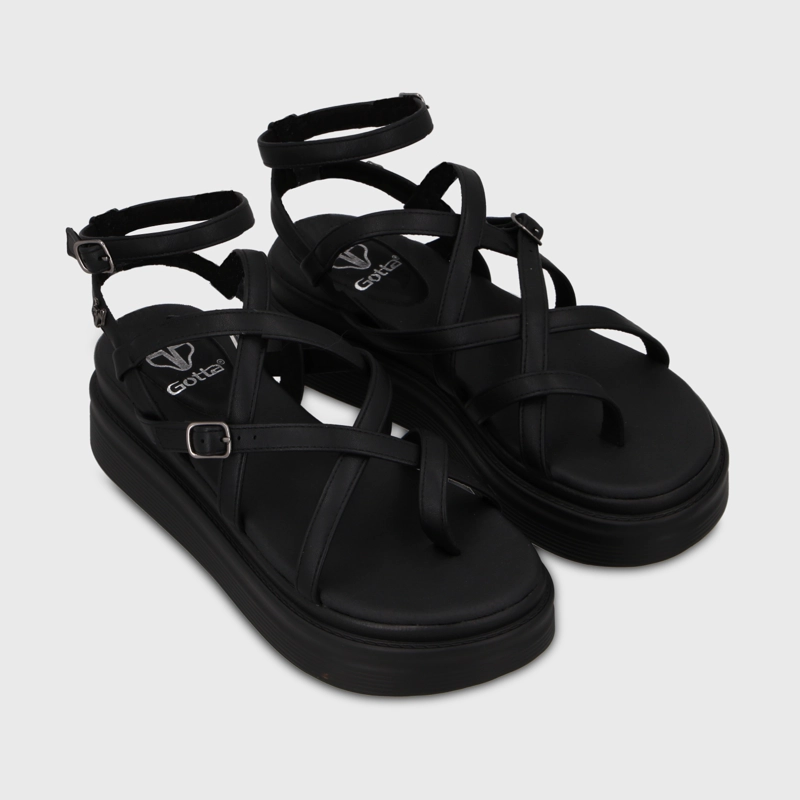 SANDALIA PLATAFORMA NEGRA MUJER 43017 - 3