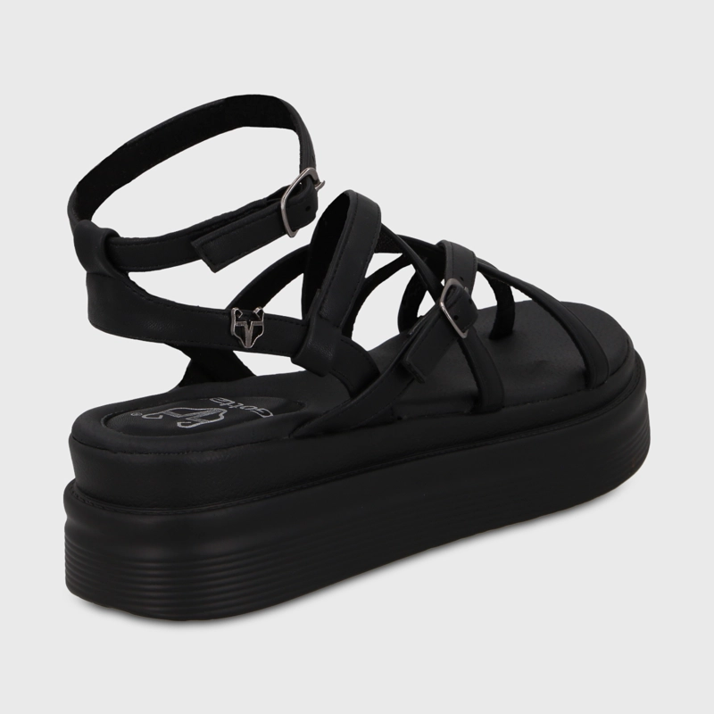 SANDALIA PLATAFORMA NEGRA MUJER 43017 - 5