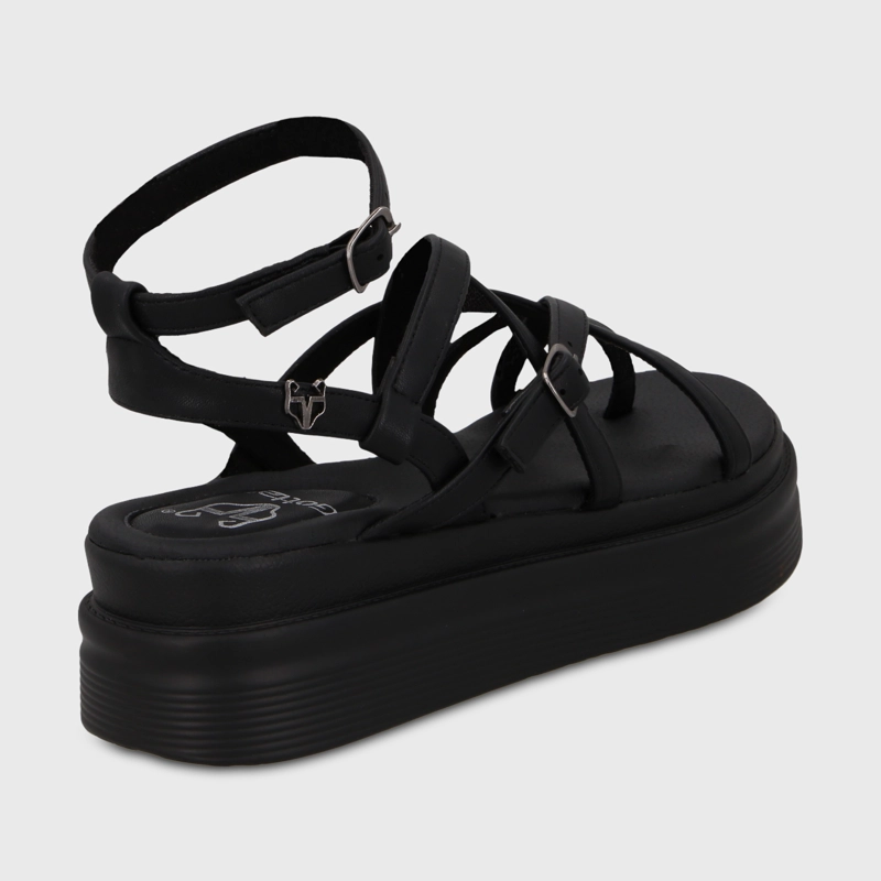 SANDALIA PLATAFORMA NEGRA MUJER 43017 - 5