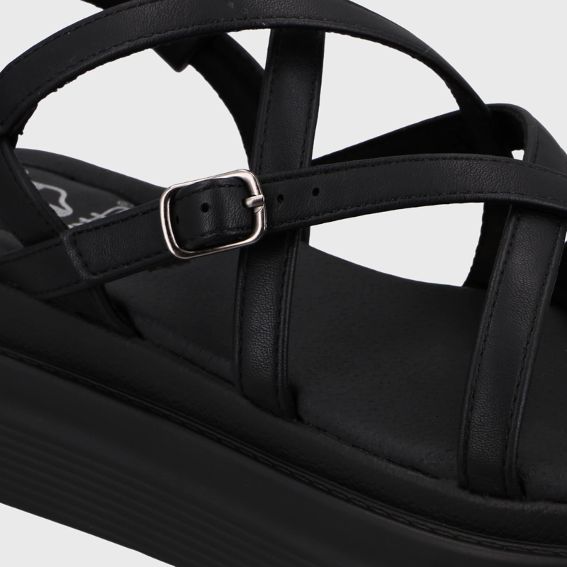 SANDALIA PLATAFORMA NEGRA MUJER 43017 - 6