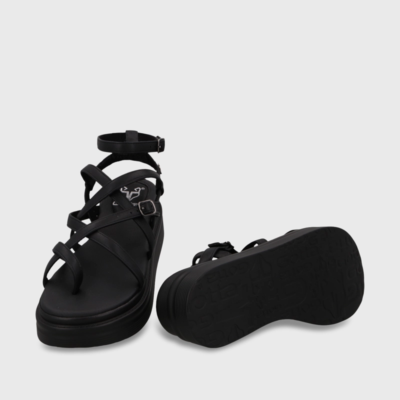 SANDALIA PLATAFORMA NEGRA MUJER 43017 - 7