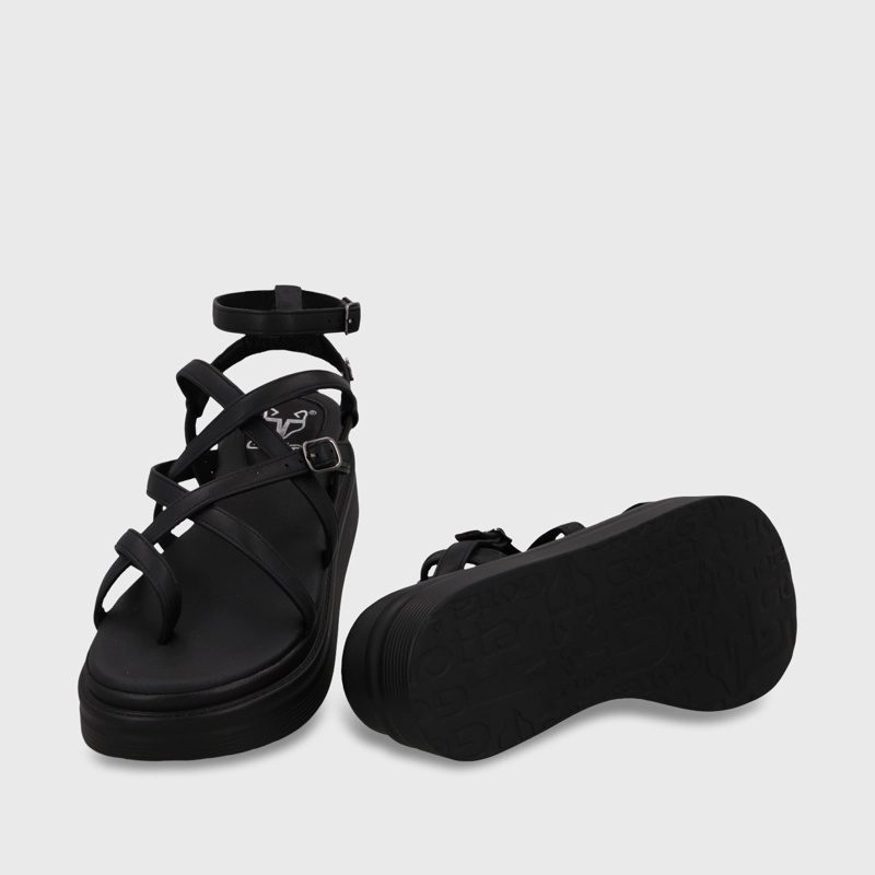 SANDALIA PLATAFORMA NEGRA MUJER 43017 - 7