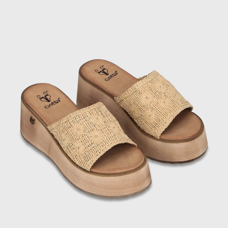 SANDALIA PLATAFORMA BEIGE MUJER 45843 - 3