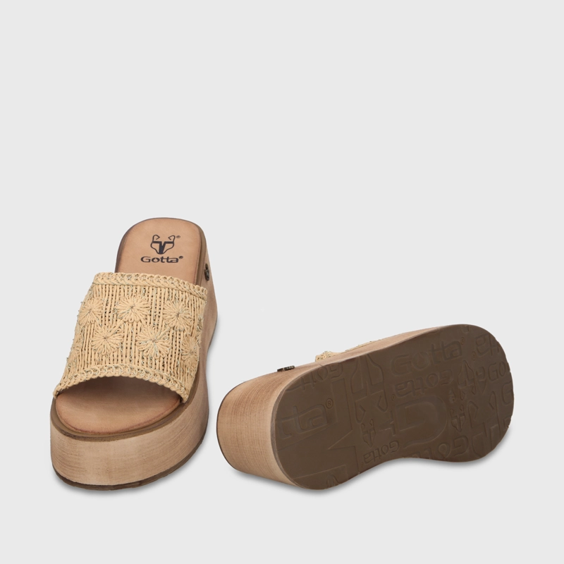 SANDALIA PLATAFORMA BEIGE MUJER 45843 - 7