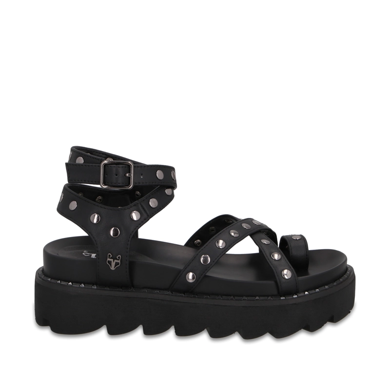 SANDALIA PLATAFORMA NEGRA MUJER 1573H - 1