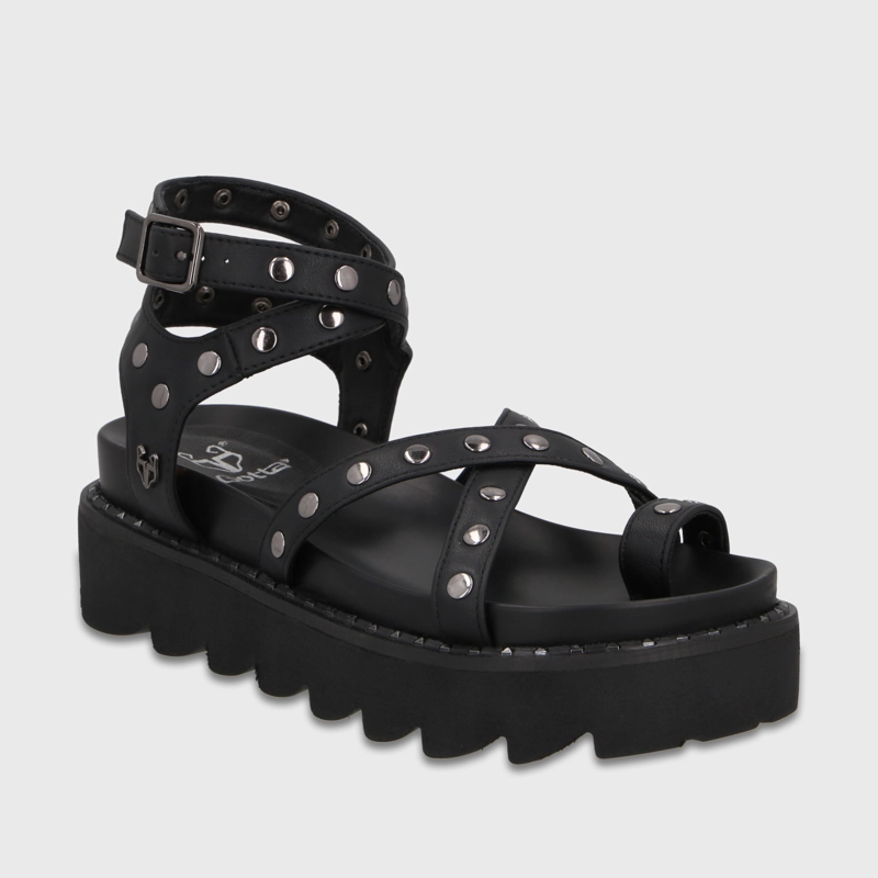 SANDALIA PLATAFORMA NEGRA MUJER 1573H - 2