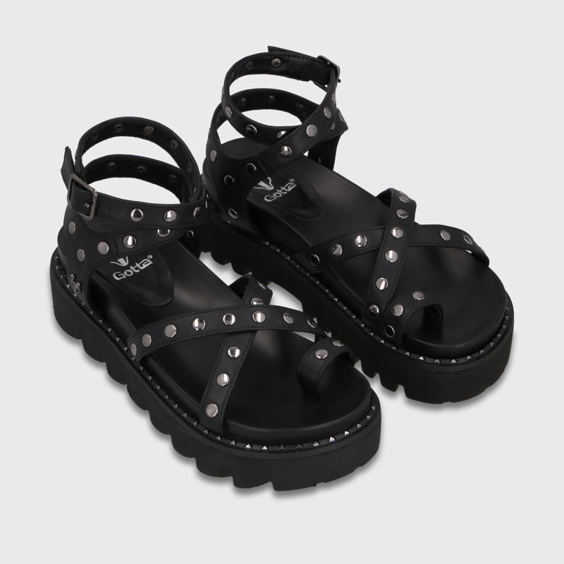 SANDALIA PLATAFORMA NEGRA MUJER 1573H - 3