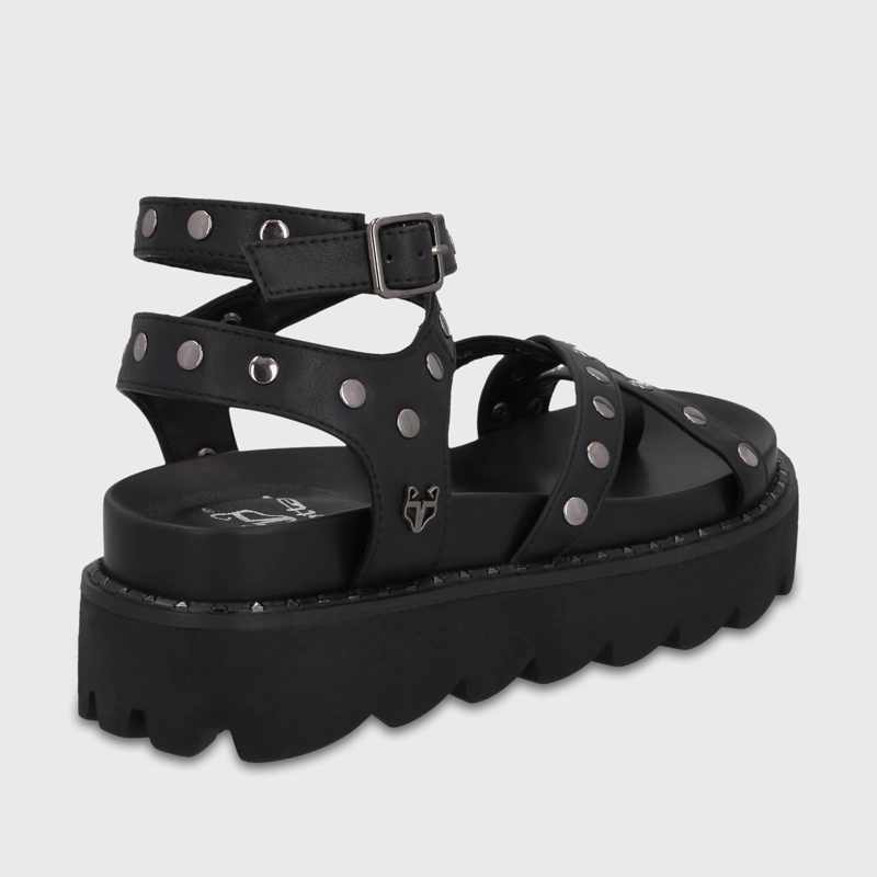 SANDALIA PLATAFORMA NEGRA MUJER 1573H - 5