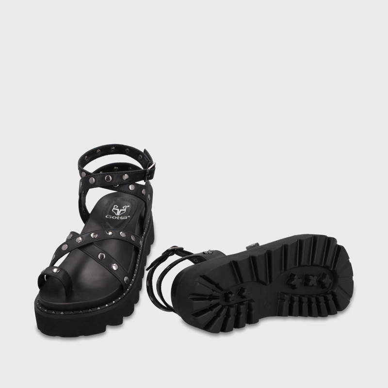 SANDALIA PLATAFORMA NEGRA MUJER 1573H - 7