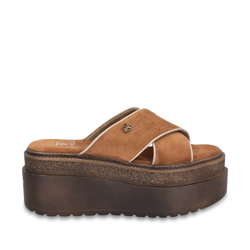SANDALIA PLATAFORMA CAMEL MUJER 65930 - 1