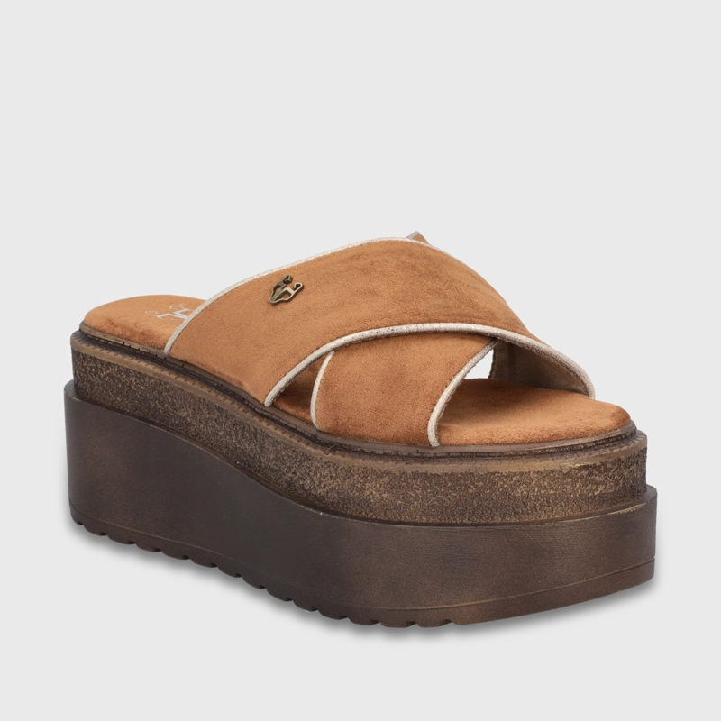 SANDALIA PLATAFORMA CAMEL MUJER 65930 - 2