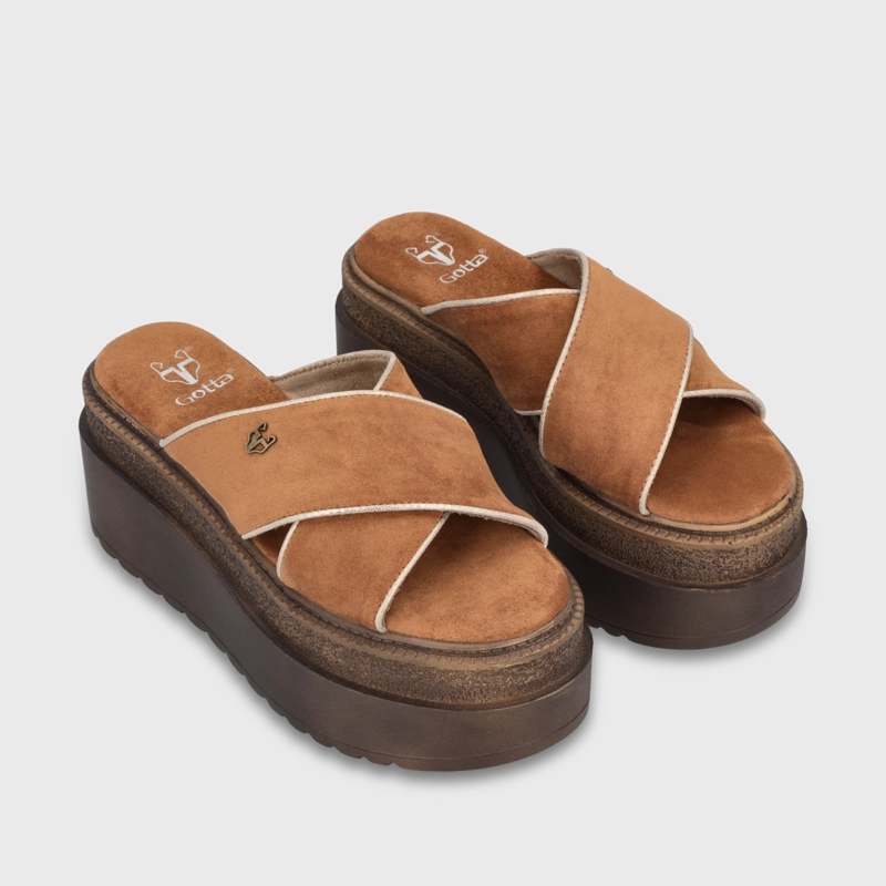 SANDALIA PLATAFORMA CAMEL MUJER 65930 - 3