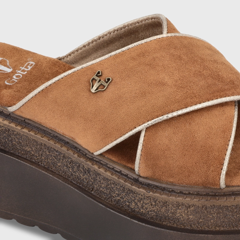 SANDALIA PLATAFORMA CAMEL MUJER 65930 - 6