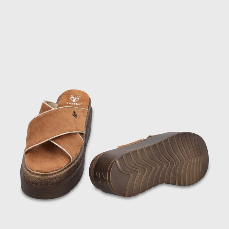 SANDALIA PLATAFORMA CAMEL MUJER 65930 - 7